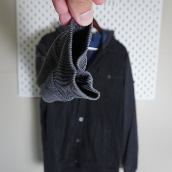 Quiksilver Hooded Jacket Mens Large Black Gray‎ Button Up Shirt Jacket - Picture 4 of 9